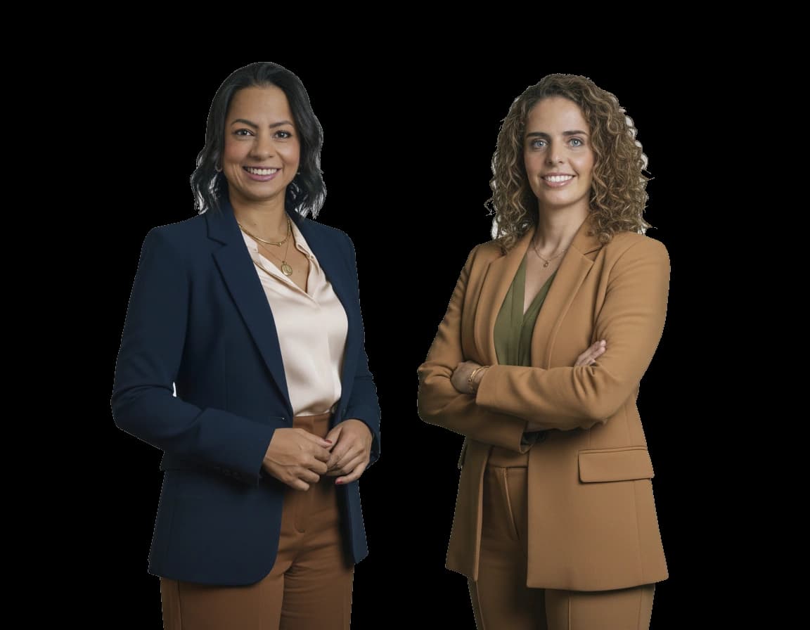 Daniele Vieira e Inácia Nunes em postura institucional